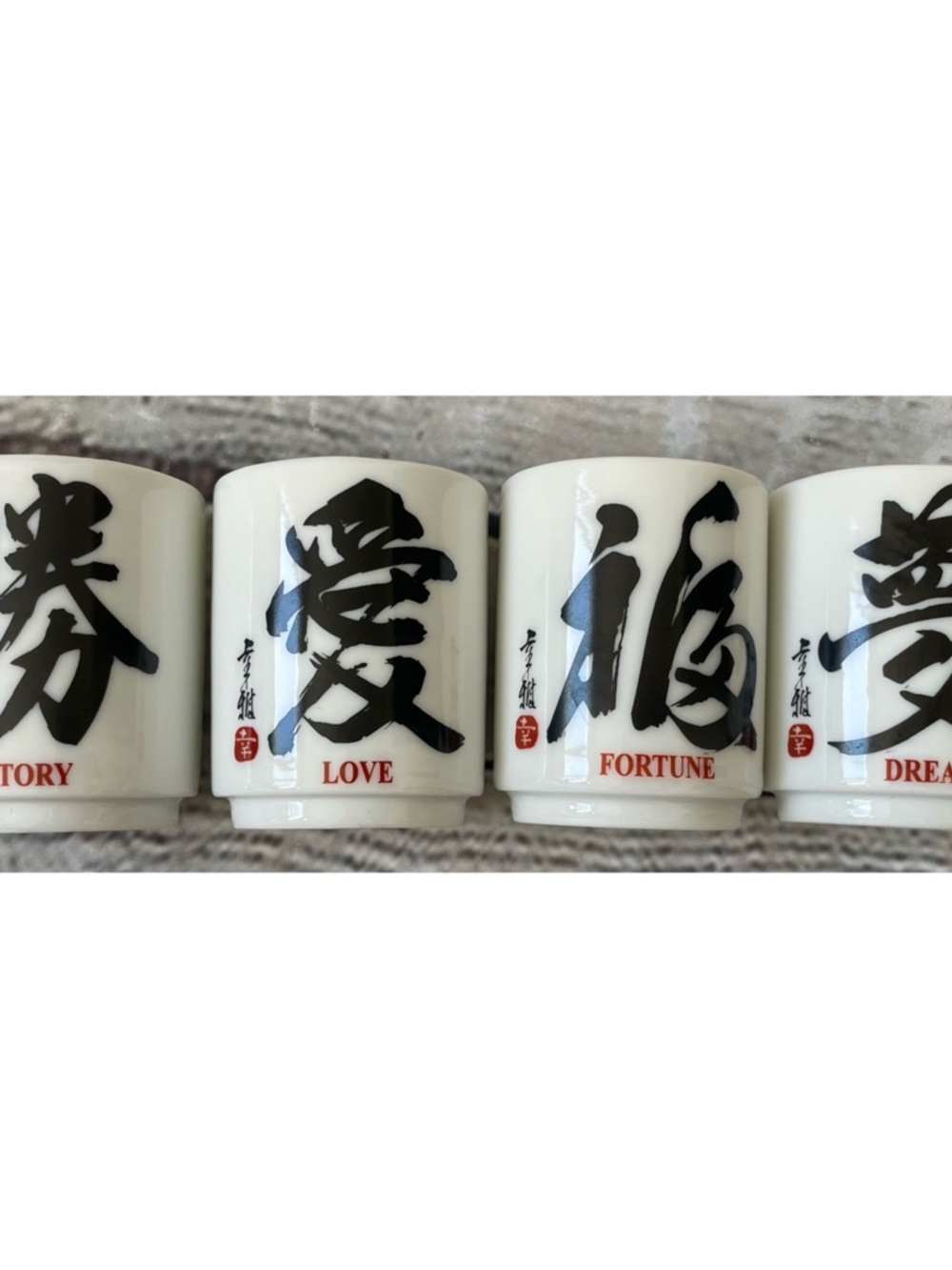 Set Of 4 Japanese Porcelain Sake Cups